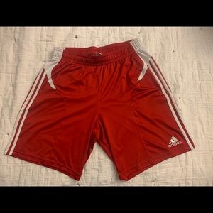 Adidas red athletic shorts for men